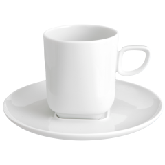 Coffee cup with saucer, Shape "nova", white, V 0,2 l
