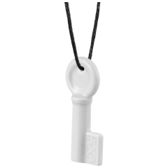 Anhänger Schlüssel in Weiß, 4 x 1,9 cm