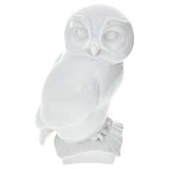 Bird Owl, white, H 15,5 cm