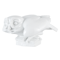 Bird Owl, white, H 8 cm