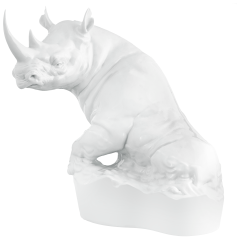 Nashorn, Weiß, H 28 cm