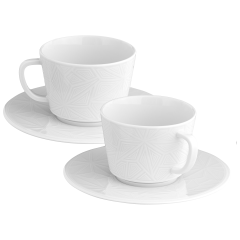 Cappuccinotassen-Set, 4-tlg., Form "Vitruv Graphic", Weiß