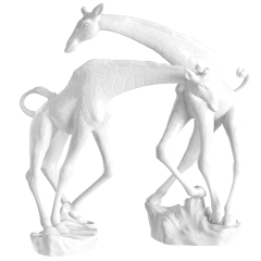 Figuren-Set, Giraffe, 2-tlg., Weiß