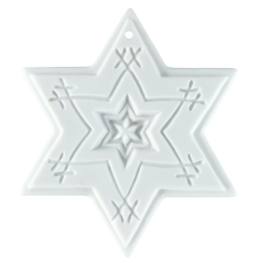 Baumschmuck, Weihnachtsstern, Medaillen, weiß, H 5,5 cm