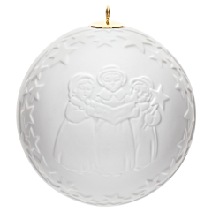 Kugel mit Relief, Kurrendesänger, Weiß, bisquit, Ø 7 cm