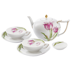 Tee-Arrangement, Form "I-Form", Tulpenmalerei