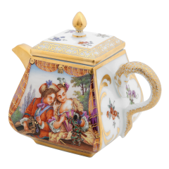 Kanne "Bildhafte Szenen mit Liebespaar" nach Watteau, H 9 cm