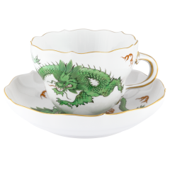 Cappuccinotasse, Form "Neuer Ausschnitt", Ming-Drache, grün, V 0,25 l