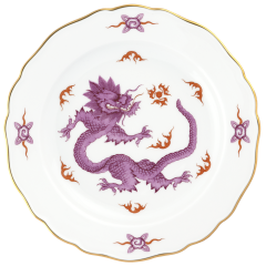 Vorspeise- und Dessertteller, Form "Neuer Ausschnitt", Ming-Drache, purpur, Ø 18 cm