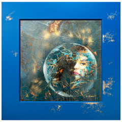 Wall picture Portrait "Look into the Universe", New Crystal Glaze World of Meissen, H 53 cm