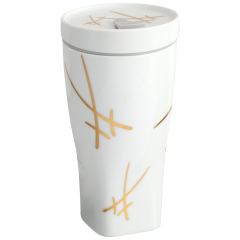 Coffee to go Becher mit Porzellandeckel, Form "Nova", "Swords", V 0,35 l