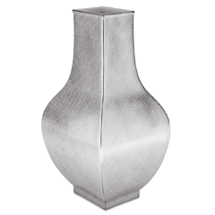 Vase, Mesh,grau mit PlatinveredelungPlatinrand, H 25,5 cm