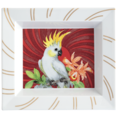 Vide-Poche, groß, "The MEISSEN Vide-Poche Collection", "Pink Cockatoo", 21 x 18,5 cm