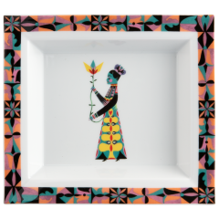 Vide-Poche, groß, "Flower Ballet", Frau, Olaf Hajek, 21 x 18,5 cm