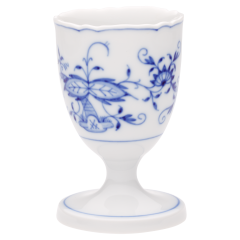 Eierbecher, Form "Neuer Ausschnitt", Zwiebelmuster, kobaltblau, weißer Rand, H 7 cm
