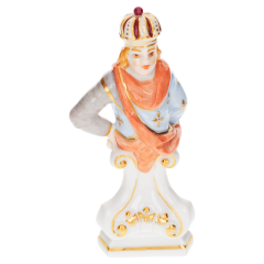 Schach, Büstenspiel König, Bunt und gold staffiert