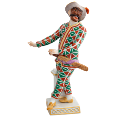 Harlekin, Bunt und gold staffiert