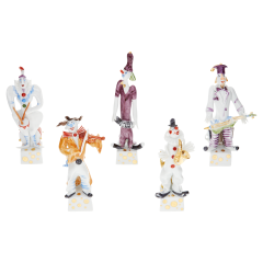 Musikclowns Set, Bunt und gold staffiert