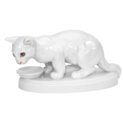 Katze, Bunt staffiert, leicht, H 7,5 cm