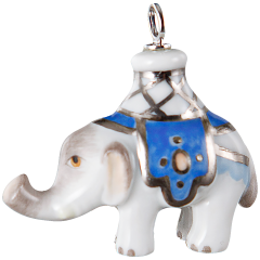 Anhänger Elefant Decke Blau, H 3,4 cm