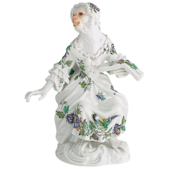 Affenkapelle Sängerin, "Indische Fels-, Blumen undVogelmalerei", H 12,5 cm