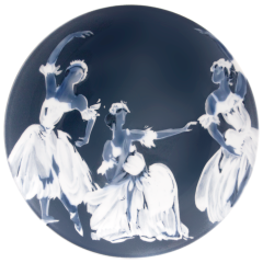 Wandteller "Ballettstudie I", Form "Glatte Form", Ø 31 cm