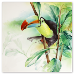 Wandbild Amazonas - Tukan, Lim. 25, 30 x 30 cm