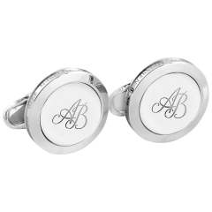 Manschettenknöpfe mit Monogramm (2 Buchstaben) in Platin