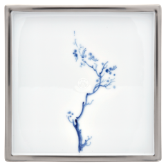 Platte, Form "MEISSEN® Cosmopolitan", Blue Orchid Platinum, 17 x 17 cm