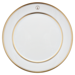 Vorspeise- und Dessertteller, Form "No 41", Swords Luxury Gold, Schwertermedaillon, Goldfaden, Goldband, Ø 22 cm