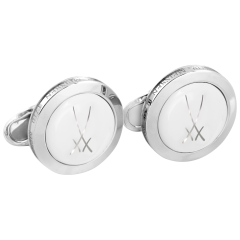 Manschettenknöpfe Markenzeichen Schwerter in Platin, 925 Sterlingsilber, 2,2 x 4 cm