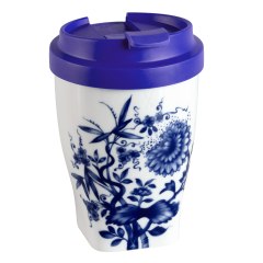 Coffee to go mug with plastic lid, small, Shape "Nova", "The Original", white V 0,35 l