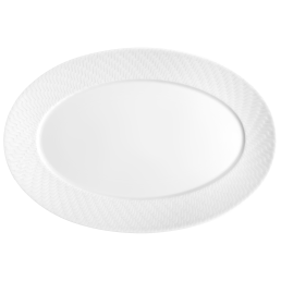 Platter, oval, small, Shape "No 41 Waves Relief", white, L 30 cm