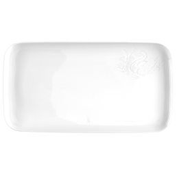Teller, rechteckig, Form "Nova Relief", Weiß, 30 x 16 cm