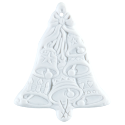 Baumschmuck, Glocke mit Kerzen, Medaillen, weiß, H 5 cm