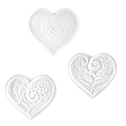 Baumschmuck-Set, 3-tlg., Medaillen, weiß