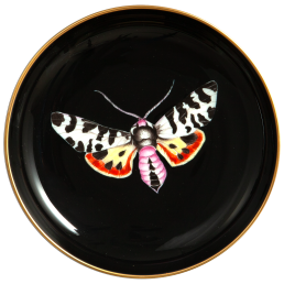 Schälchen mit Hänger, Bärenspinner auf schwarzem Hintergrund, Ø 13 cm