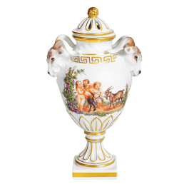 Pokal mit Widderköpfen "Mythologische Szene", H 18,5 cm