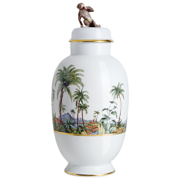 Vase mit Affe "Faszination Afrika", Dschungel, Limitierte Meisterwerke, H 43 cm