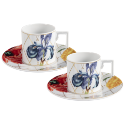 Espresso cup & saucer set, 4-pcs, "Sweet Exotics"