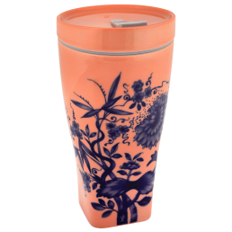 Coffee to go Becher mit Porzellandeckel, Form "Nova", "The Original", rot, V 0,35 l