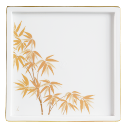 Platte, Form "MEISSEN® Cosmopolitan", "Golden Bamboo", 17 x 17 cm