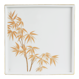 Platte, Form "MEISSEN® Cosmopolitan", "Golden Bamboo", 25 x 25 cm