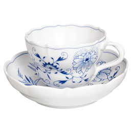 Kaffeetasse, Form "Neuer Ausschnitt", Zwiebelmuster, kobaltblau, weißer Rand, V 0,2 l