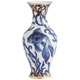 Vase, Form "Neuer Ausschnitt", Schleierfisch im Blasentang, H 24 cm