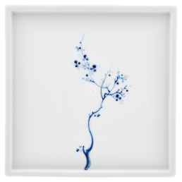 Platte, Form "MEISSEN® Cosmopolitan", "Blue Orchid", kobaltblau, 21 x 21 cm