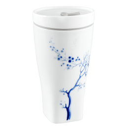 Coffee to go Becher mit Porzellandeckel, Form "Nova", "Blue Orchid", kobaltblau, V 0,35 l