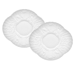 Gourmet Plate, flat, 2-pcs, Shape "Swan Service", bisque white