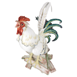 Vogel Haushahn auf Holzstoß, H 35 cm