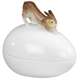 Dose mit Hase, H 13,5 cm